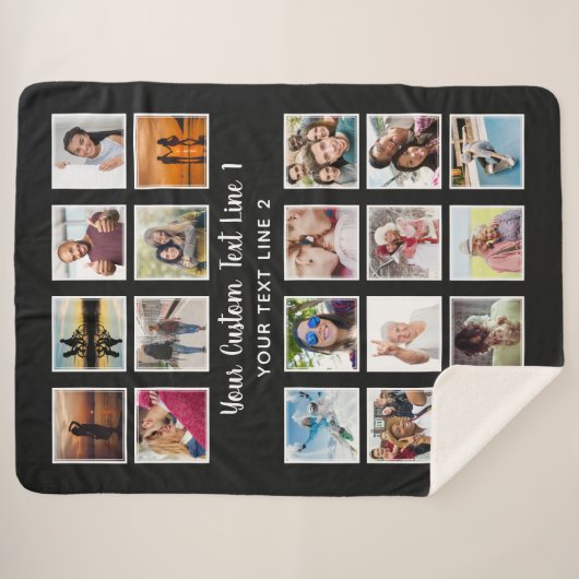 UW FOTO'S, TEKST EN KLEUR grote vloed Sherpa Deken (Voorkant (horizontaal))