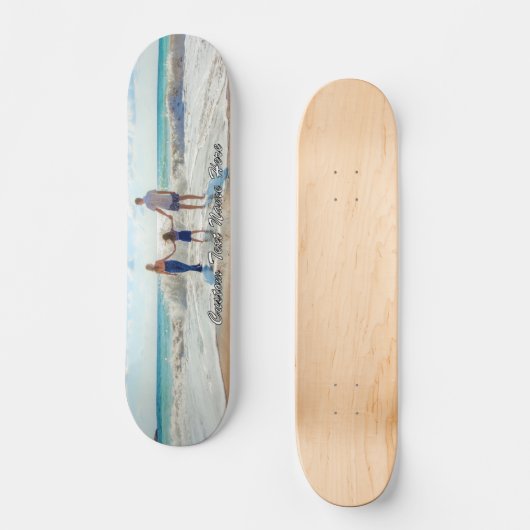 Uw fotoskateboard met aangepaste tekstnaam persoonlijk skateboard (Voorkant)