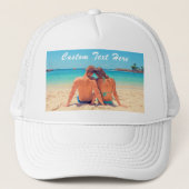 Uw Fototekst Trucker Hat met aangepaste tekst Trucker Pet (Voorkant)