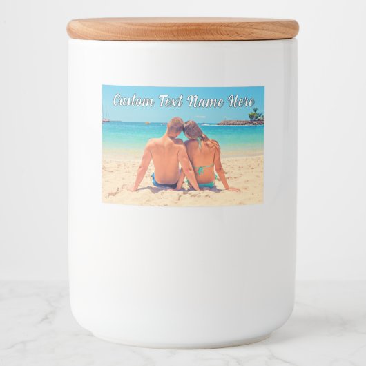 Uw Fotovoedsel of Flesetiketten met aangepaste tek Voedselcontainer Etiket (Voorkant)