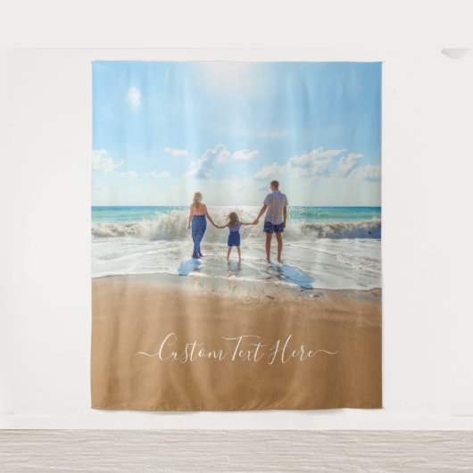 Uw Fotowandtapijt met aangepaste tekst gepersonali Wandkleed (Voorkant)
