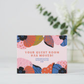 Uw gastkamer is verplaatst - bewegende aankondigin briefkaart (Staand voorkant)