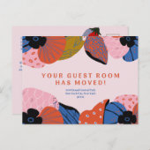 Uw gastkamer is verplaatst - bewegende aankondigin briefkaart (Voorkant / Achterkant)