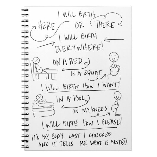 Uw geboorte-op-weg-spiral notebook notitieboek (Voorkant)