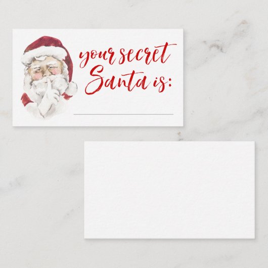 Uw geheime Santa Gift Exchange Raffle Kaart Notitiekaartje (Voorkant / Achterkant)