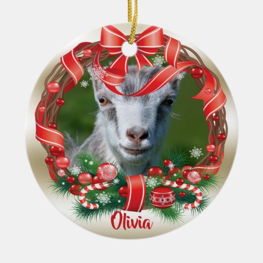 UW GEITEN FOTO met groot keramisch Ornament (Voorkant)