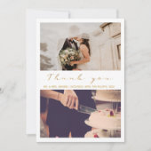 Uw gelukkige trouwfoto, moderne bedankkaart (Voorkant)