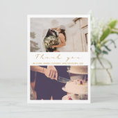 Uw gelukkige trouwfoto, moderne bedankkaart (Staand voorkant)