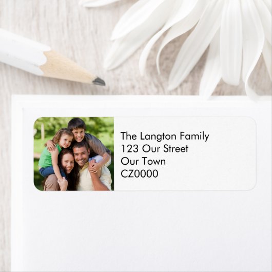 Uw gepersonaliseerde familiefoto-adres etiket (Insitu)