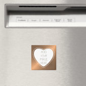 Uw gepersonaliseerde foto Gold Heart Magneet (Insitu (Vaatwasser))