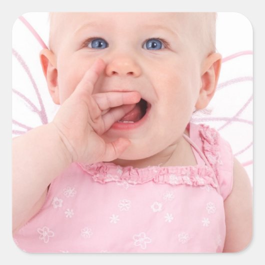 Uw gepersonaliseerde foto vierkante sticker (Voorkant)