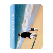 Uw gepersonaliseerde fotomagneet met aangepaste te magneet (Verticaal)