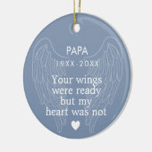 Uw Gepersonaliseerde Memorial Heart Blue Keramisch Ornament (Links)