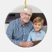 Uw Gepersonaliseerde Memorial Heart Blue Keramisch Ornament (Achterkant)