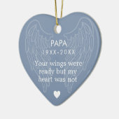 Uw Gepersonaliseerde Memorial Heart Blue Keramisch Ornament (Links)
