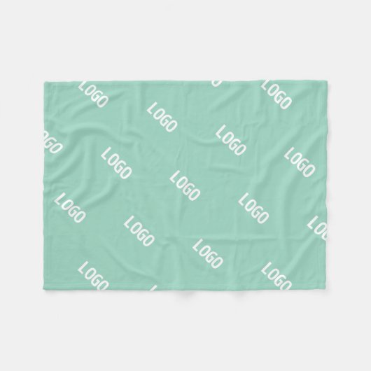 Uw geüploade Afbeelding of Logo tegelt | Licht Bla Fleece Deken (Voorkant (Horizontaal))