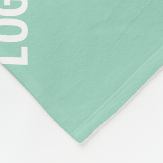 Uw geüploade Afbeelding of Logo tegelt | Licht Bla Fleece Deken (Hoek)