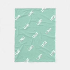 Uw geüploade Afbeelding of Logo tegelt | Licht Bla Fleece Deken