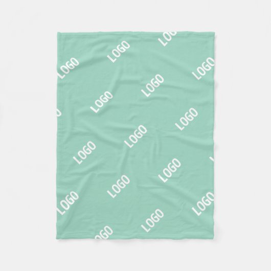 Uw geüploade Afbeelding of Logo tegelt | Licht Bla Fleece Deken (Voorkant)