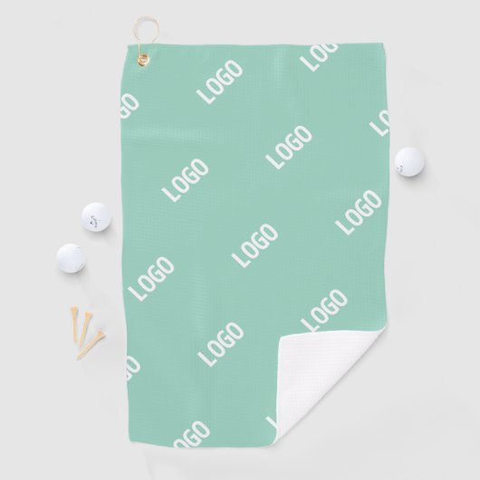 Uw geüploade Afbeelding of Logo tegelt | Licht Bla Golfhanddoek (Insitu)