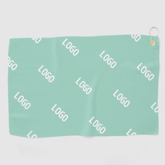 Uw geüploade Afbeelding of Logo tegelt | Licht Bla Golfhanddoek (Horizontaal)