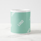 Uw geüploade Afbeelding of Logo tegelt | Licht Bla Grote Koffiekop (Voorkant)