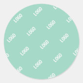 Uw geüploade Afbeelding of Logo tegelt | Licht Bla Ronde Sticker (Voorkant)