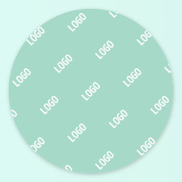 Uw geüploade Afbeelding of Logo tegelt | Licht Bla Ronde Sticker