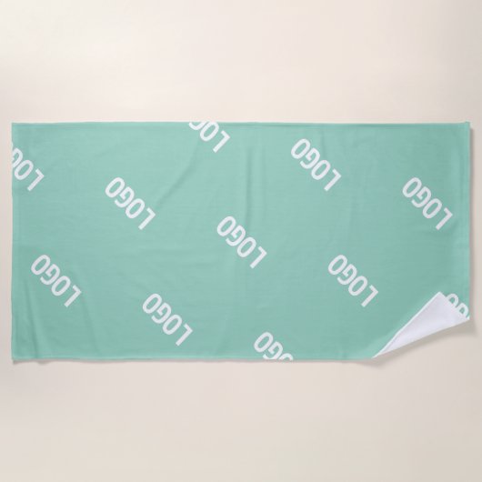 Uw geüploade Afbeelding of Logo tegelt | Licht Bla Strandlaken (Voorkant)