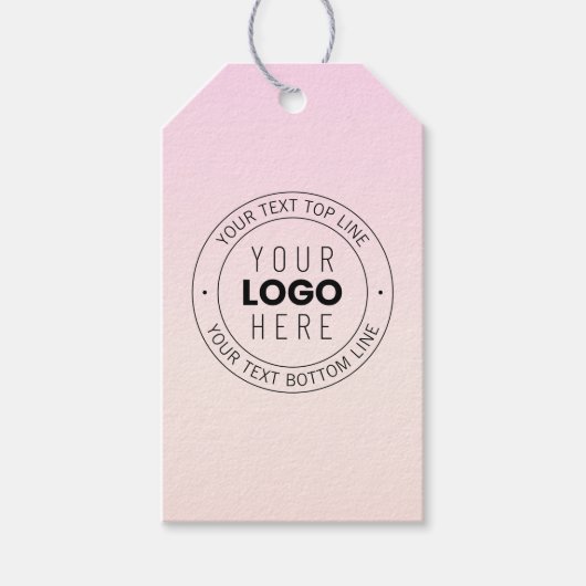 Uw geüploade Logo | Bewerkbare circulaire tekst Cadeaulabel (Voorkant)