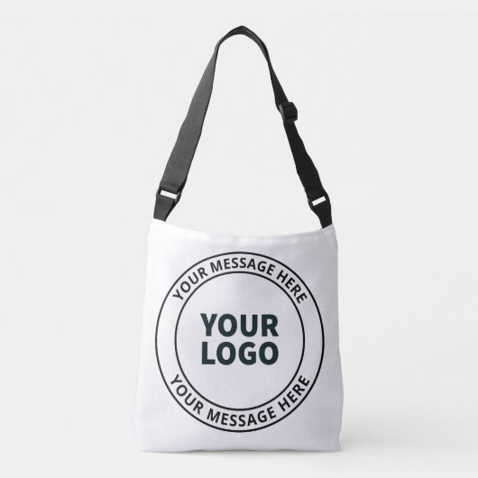 Uw geüploade Logo + bewerkbare circulaire tekst Crossbody Tas (Voorkant)