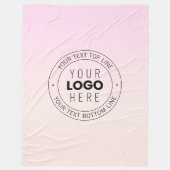 Uw geüploade Logo | Bewerkbare circulaire tekst Fleece Deken (Voorkant)