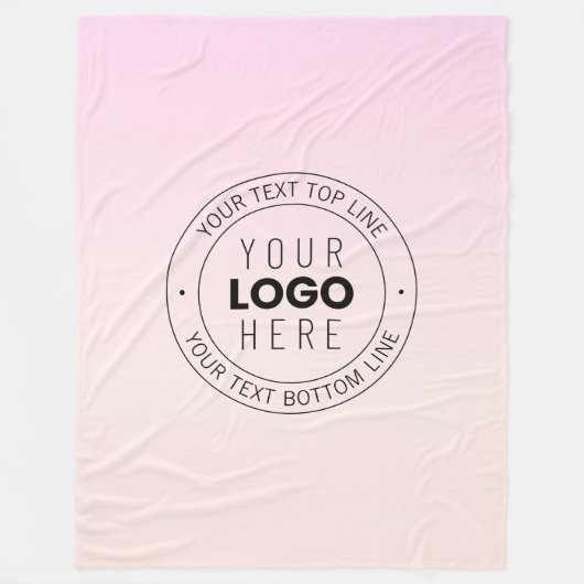 Uw geüploade Logo | Bewerkbare circulaire tekst Fleece Deken (Voorkant)