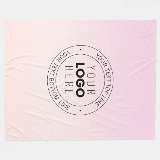 Uw geüploade Logo | Bewerkbare circulaire tekst Fleece Deken (Voorkant (Horizontaal))