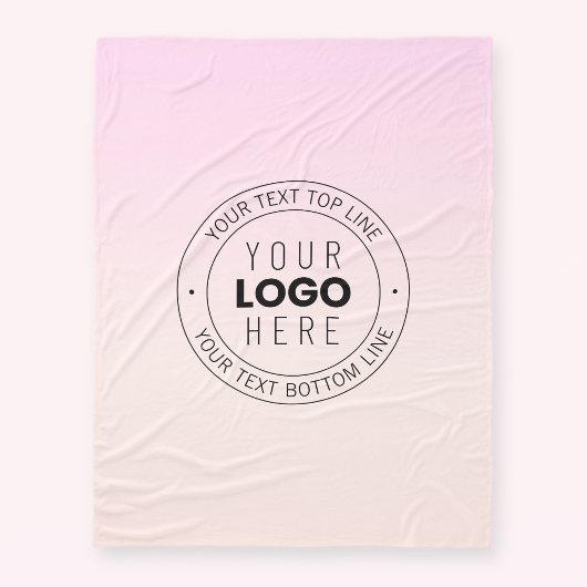 Uw geüploade Logo | Bewerkbare circulaire tekst Fleece Deken