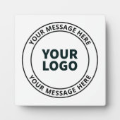 Uw geüploade Logo + bewerkbare circulaire tekst Fotoplaat (Voorkant)