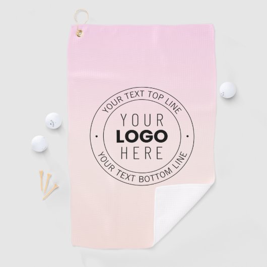 Uw geüploade Logo | Bewerkbare circulaire tekst Golfhanddoek (Insitu)