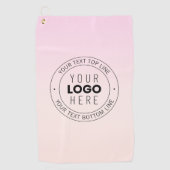 Uw geüploade Logo | Bewerkbare circulaire tekst Golfhanddoek (Voorkant)