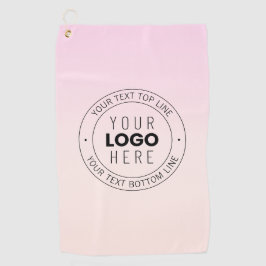 Uw geüploade Logo | Bewerkbare circulaire tekst Golfhanddoek