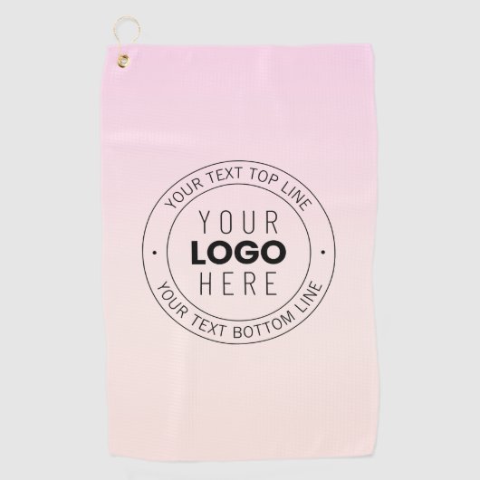 Uw geüploade Logo | Bewerkbare circulaire tekst Golfhanddoek (Voorkant)