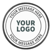 Uw geüploade Logo + bewerkbare circulaire tekst Hockey Puck (Voorkant)