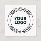 Uw geüploade Logo + bewerkbare circulaire tekst Informatiekaartje (Voorkant)