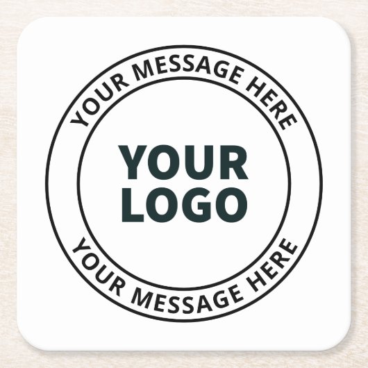 Uw geüploade Logo + bewerkbare circulaire tekst Kartonnen Onderzetters (Voorkant)