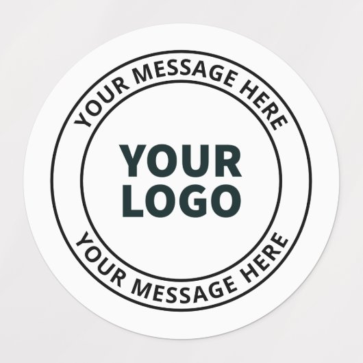 Uw geüploade Logo + bewerkbare circulaire tekst Labels (Design 2)