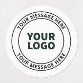 Uw geüploade Logo + bewerkbare circulaire tekst Labels (Design 1)