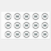 Uw geüploade Logo + bewerkbare circulaire tekst Labels (Vel)