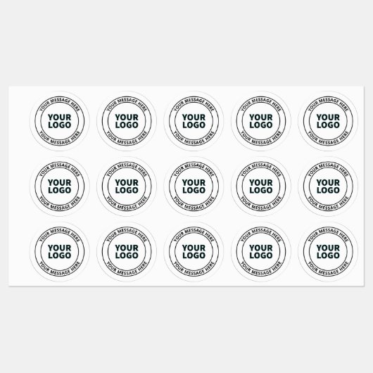 Uw geüploade Logo + bewerkbare circulaire tekst Labels (Vel)