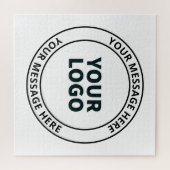 Uw geüploade Logo + bewerkbare circulaire tekst Legpuzzel (Horizontaal)