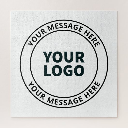 Uw geüploade Logo + bewerkbare circulaire tekst Legpuzzel (Verticaal)