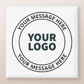 Uw geüploade Logo + bewerkbare circulaire tekst Magneet